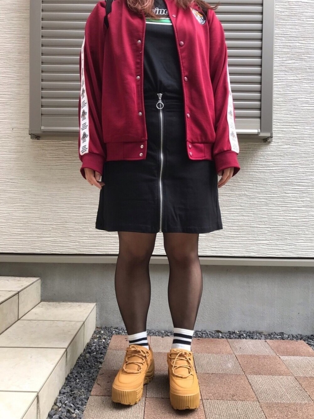 「プラスサイズ、大柄女子、ゴリラ女子、しまむら、GU、今日のコーデ、アベイル、黒ストッキング」｜「しまむらのアイテム（スカート、ブラック系）」を使った、あんちゃんさん（レディース・170cm）の夏コーディネートの1枚目の写真