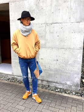 「URBAN RESEARCH（アーバンリサーチ）のアイテム（ミリタリージャケット）」を使った、YASUさん（メンズ・180cm）の冬コーディネート