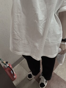 「BASQUE magenta（バスクマゼンタ）の【BASQUE -enthusiastic design-】スーパーオーバーサイズドロップショルダーハーフスリーブBIGカットソー（Tシャツ/カットソー）」を使った、よさん（レディース・163cm）の秋コーディネート