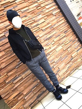「RAGEBLUE（レイジブルー）のアイテム（ナイロンジャケット）」を使った、のりのりおさん（メンズ・175cm）の冬コーディネート