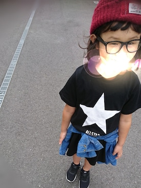 「CONVERSE（コンバース）のアイテム（ワンピース/ドレス）」を使った、maiiii227さん（キッズ・120cm）の秋コーディネート