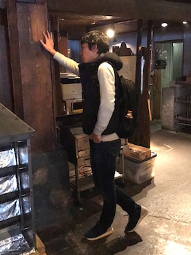 「アイテム（ダウンベスト、その他）」を使った、takahashi さん（メンズ・183cm）の春コーディネート