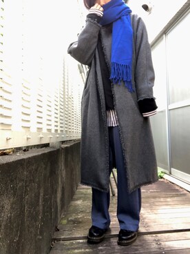 「RNA（アールエヌエー）のアイテム（ノーカラーコート）」を使った、kana9さん（レディース・157cm）の秋コーディネート