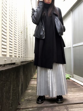 「KBF+（ケービーエフプラス）のアイテム（ポンチョ）」を使った、kana9さん（レディース・157cm）の冬コーディネート