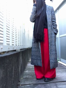 kana9使用「UNITED TOKYO（ワンタックストレートワイドパンツ）」的時尚穿搭
