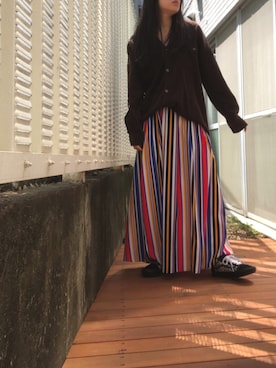 「コーデュロイシャツ」｜kana9さん（レディース・157cm）の春コーディネート