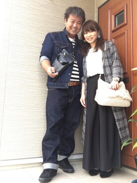 「カップル」｜「アイテム（デニムジャケット）」を使った、高野君さん（メンズ・175cm）の冬コーディネート