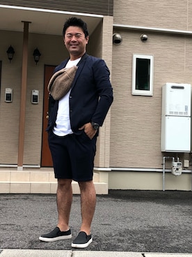 「NANO universe（ナノユニバース）のアイテム（スリッポン）」を使った、高野君さん（メンズ・175cm）の秋コーディネート