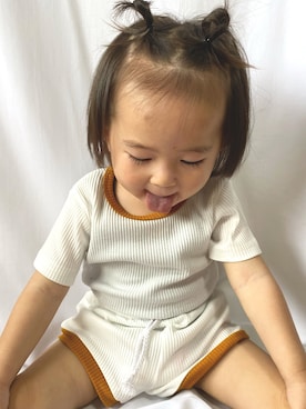 「SET UP」｜「アイテム（オールインワン・サロペット）」を使った、ougaさん（キッズ・90cm）の春コーディネート