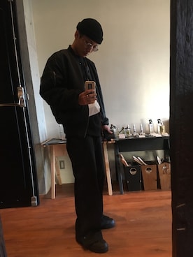 「アイテム（MA-1）」を使った、K.さん（メンズ・170cm）の冬コーディネート