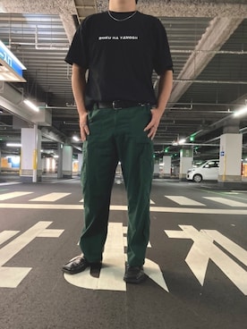 「MARTINE ROSE（マーティンローズ）のアイテム（ローファー）」を使った、あっきーさん（メンズ・183cm）の秋コーディネート