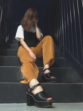 「one way（ワンウェイ）のアイテム（シューズ）」を使った、MIHOさん（レディース・162cm）の春コーディネート