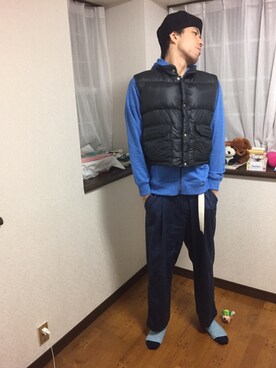 「HVC（エイチブイシー）のアイテム（パーカー）」を使った、カフェ　さん（メンズ・188cm）の秋コーディネート