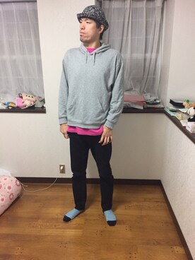 「FOREVER 21（フォーエバー トゥエンティーワン）のアイテム（帽子）」を使った、カフェ　さん（メンズ・188cm）の秋コーディネート