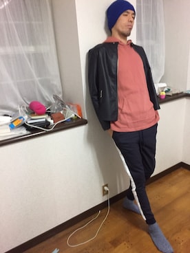 「Burner（バーナー）のアイテム（ジャケット/アウター）」を使った、カフェ　さん（メンズ・188cm）の秋コーディネート