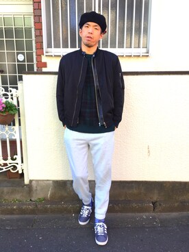 「Burner（バーナー）のアイテム（ジャケット/アウター）」を使った、カフェ　さん（メンズ・188cm）の冬コーディネート