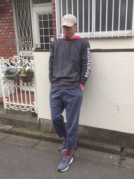 カフェ　さん（メンズ・188cm）の春コーディネート