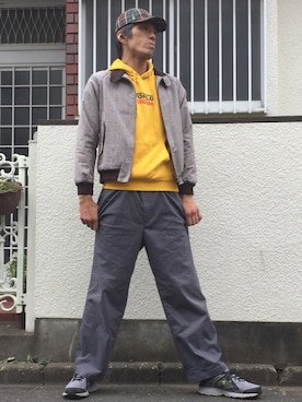 「アイテム（ブルゾン）」を使った、カフェ　さん（メンズ・188cm・30代）の秋コーディネート