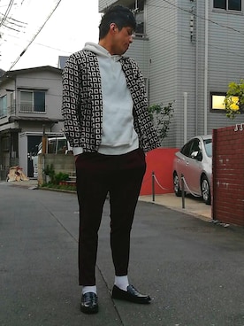 カフェ　さん（メンズ・188cm）の春コーディネート