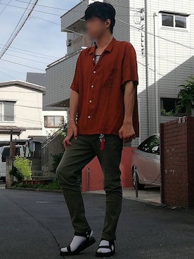 「FUJIROCKEEN」｜「アイテム（財布/小物）」を使った、カフェ　さん（メンズ・188cm）の夏コーディネート