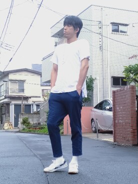 「MYE-DO'（マイ・ドゥ）のアイテム」を使った、カフェ　さん（メンズ・188cm）の夏コーディネート