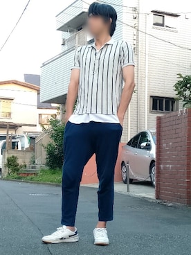 「MYE-DO'（マイ・ドゥ）のアイテム」を使った、カフェ　さん（メンズ・188cm）の秋コーディネート