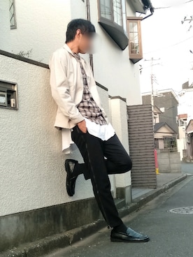 「SETUP7（セットアップセブン）のアイテム（ジャケット/アウター）」を使った、カフェ　さん（メンズ・188cm）の秋コーディネート