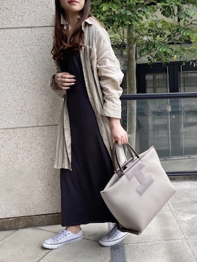 「TOGA PULLA（トーガ　プルラ）の【TOGA PULLA(トーガプルラ)】フリンジイヤリング TP01-AK276（イヤリング）」を使った、chisaさん（レディース・164cm）の春コーディネート