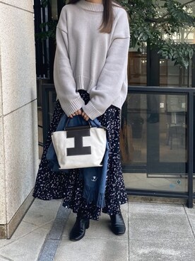 「IACUCCI（イアクッチ）のアイテム（ハンドバッグ）」を使った、chisaさん（レディース・164cm）の冬コーディネート