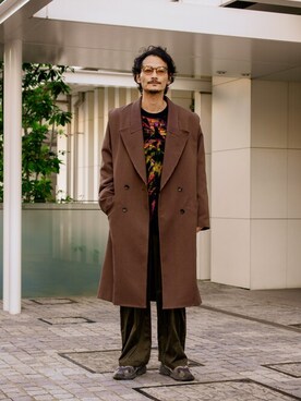 チェスターコート ブラウン 茶色系 ツイード コーディネート Zozotown