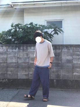 「Lee（リー）のアイテム（サンダル）」を使った、えーと ☘🐝さん（メンズ・170cm）の秋コーディネート