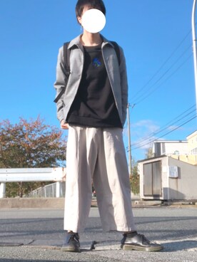 「Re（アールイー）のアイテム（アクセサリー）」を使った、えーと ☘🐝さん（メンズ・170cm）の秋コーディネート