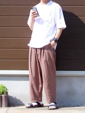 「Lee（リー）のアイテム（サンダル）」を使った、えーと ☘🐝さん（メンズ・169cm）の夏コーディネート