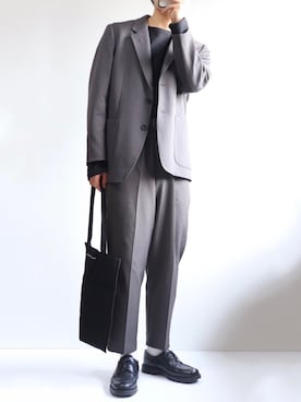 「ダークグレー」｜「アイテム（ジャケット/アウター）」を使った、えーと ☘🐝さん（メンズ・169cm）の春コーディネート
