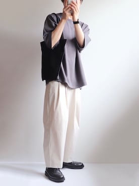 「モノートーン」｜えーと ☘🐝さん（メンズ・170cm）の春コーディネート