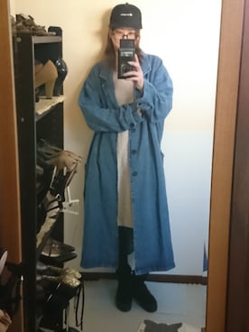 「unrelaxing（アンリラクシング）のアイテム（ジャケット/アウター）」を使った、 yukiさん（レディース・168cm）の春コーディネート