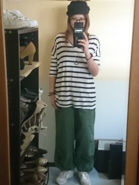 「GLOBAL WORK（グローバルワーク）のアイテム（キャスケット）」を使った、 yukiさん（レディース・168cm）の夏コーディネート