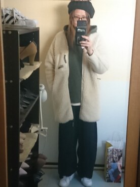 「NANO universe（ナノユニバース）のアイテム（ハンチング/ベレー帽）」を使った、 yukiさん（レディース・168cm）の冬コーディネート