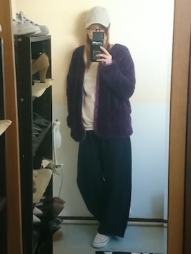 「Champion（チャンピオン）のアイテム（ノーカラージャケット）」を使った、 yukiさん（レディース・168cm）の冬コーディネート