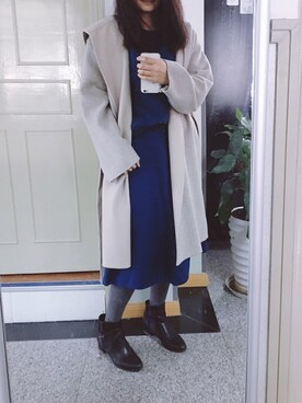 「アイテム（ピアス（両耳用）、ブルー系）」を使った、biscuitsさん（レディース・167cm）の冬コーディネート