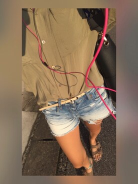 「American Eagle（アメリカンイーグル）のアイテム（牛仔裤、ブルー系）」を使った、mah☺︎さん（レディース・168cm）の秋コーディネート
