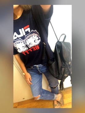 「American Eagle（アメリカンイーグル）のアイテム（鞋子、ベージュ系）」を使った、mah☺︎さん（レディース・168cm）の秋コーディネート