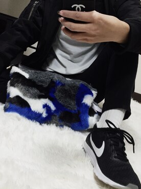 「ファークラッチ」｜「アイテム（ブルゾン）」を使った、33mmm18さん（レディース・155cm）の冬コーディネート