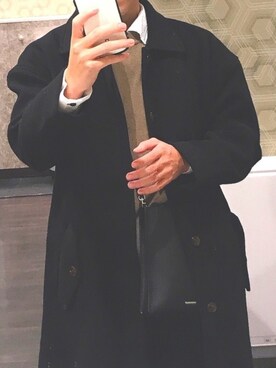 「YON（ヨン）のアイテム」を使った、DJマコーさん（メンズ・172cm）の冬コーディネート