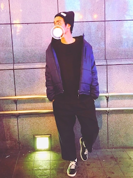 「Zippo（ジッポー）のアイテム」を使った、りょーさん（メンズ・180cm）の冬コーディネート