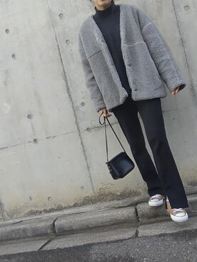 「ラフスタイル」｜「アイテム（その他アウター）」を使った、KKさん（レディース・160cm）の冬コーディネート