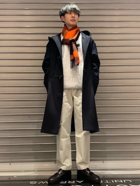 「BEAUTY&YOUTH UNITED ARROWS（ビューティーアンドユースユナイテッドアローズ）のアイテム（ダッフルコート）」を使った、近藤 陵さん（メンズ・168cm）の冬コーディネート