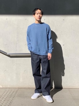 「Thingless（シングレス）のアイテム（パンツ）」を使った、近藤 陵さん（メンズ・168cm）の冬コーディネート