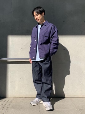 「Thingless（シングレス）のアイテム（パンツ）」を使った、近藤 陵さん（メンズ・168cm）の冬コーディネート