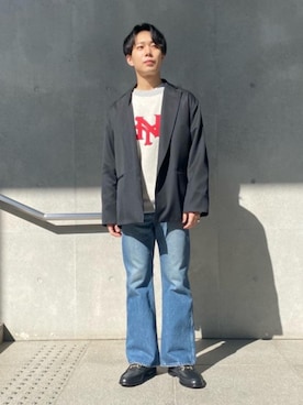 「MONKEY TIME（モンキータイム）のアイテム（スウェット）」を使った、近藤 陵さん（メンズ・168cm）の冬コーディネート
